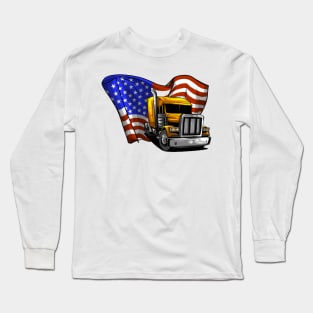 Truck driver Patriotic USA American Long Sleeve T-Shirt